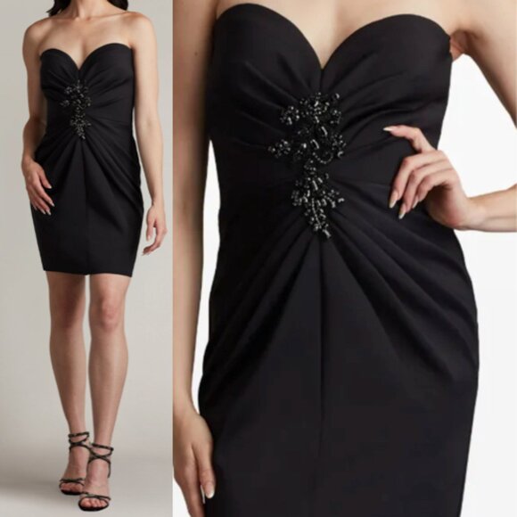 NWT Sho by Tadashi Shoji Tia Draped Strapless Mini Dress SAGD24375SXB - Picture 1 of 2